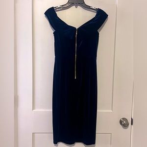 Blue Velvet Cocktail Dress, Size 8